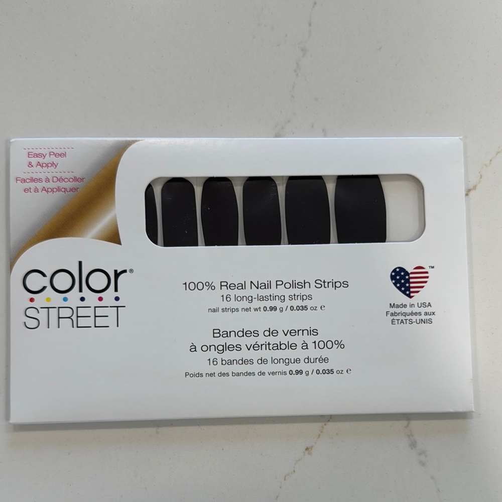 Color Street Black Press-On Nail Strips